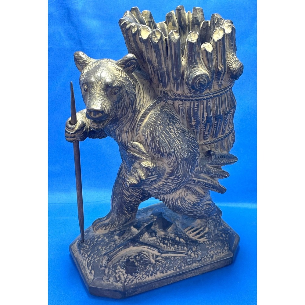 Milano Designs Black Bear Planter Cachepot Rustic‎ Lodge Cabin Decor USA 12"
